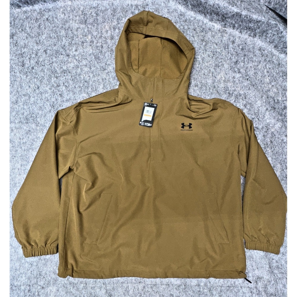 Under‎ Armour Vibe StormShell Hoodie Mens Small Brown Pullover Jacket NWT(54-6)